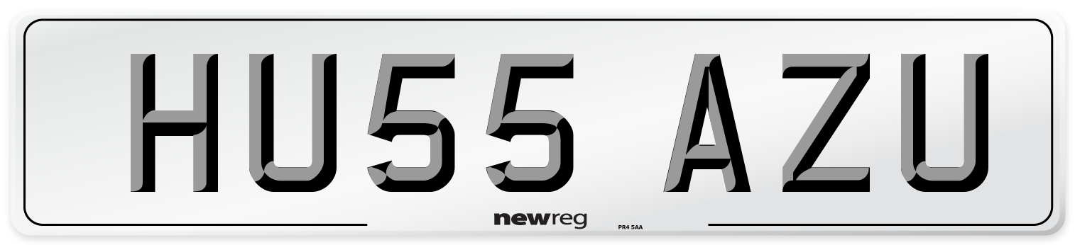 HU55 AZU Number Plate from New Reg